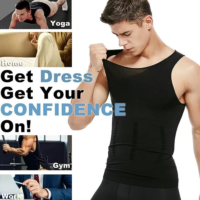 Slim N Lift Slimming Tummy Tucker Body Shaper Vest for Men BLACK & WHITE