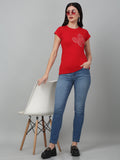 Printed Red Slim fit T-Shirt