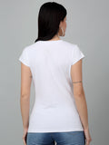 Butterfly Printed White Slim Fit T-Shirt