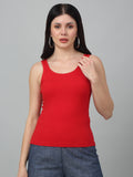 Slim Fit  & Sleeveless  Solid Tank Top