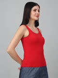 Slim Fit  & Sleeveless  Solid Tank Top