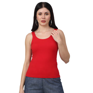 Slim Fit  & Sleeveless  Solid Tank Top