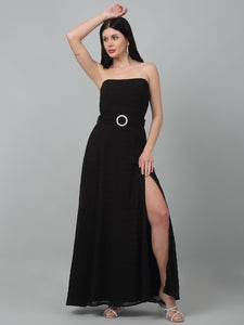 Black Off-Shoulder Maxi Dress