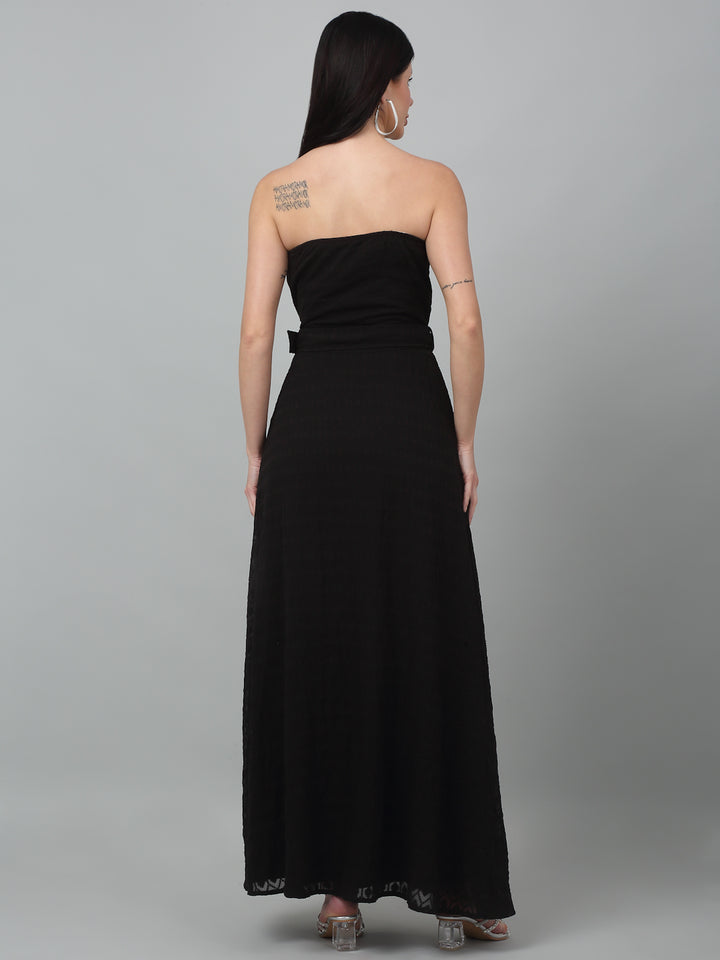 Black Off-Shoulder Maxi Dress