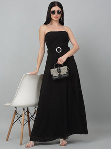 Black Off-Shoulder Maxi Dress