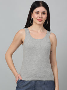 Cotton Slim Fit  Solid Round Neck Tank Top