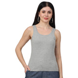 Cotton Slim Fit  Solid Round Neck Tank Top