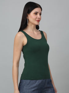 Cotton Slim Fit  Solid Round Neck Tank Top