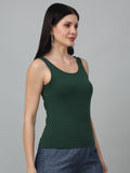 Cotton Slim Fit  Solid Round Neck Tank Top