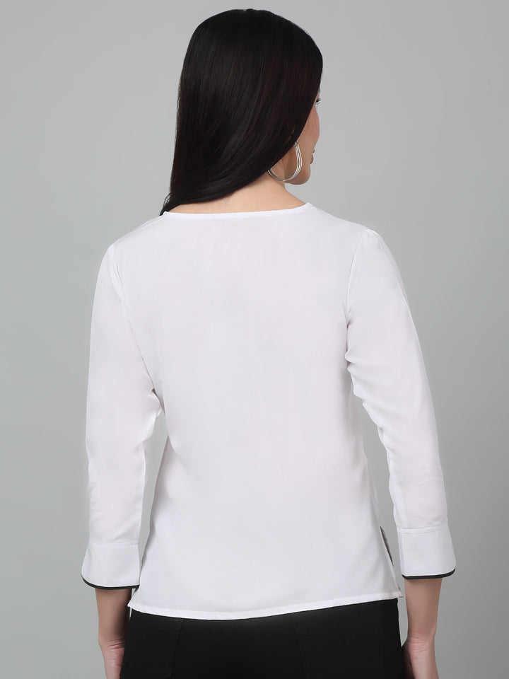 Short Silt Neck With Cuff Sleeve Top