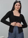 Full Sleeves Cotton Open Front Shrug