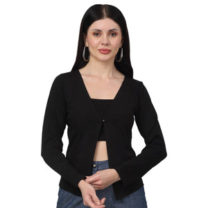 Full Sleeves Cotton Open Front Shrug