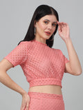 Self Design Lace Crop Top