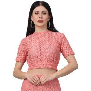 Self Design Lace Crop Top