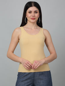 Slim Fit Solid Round Neck Tank Top