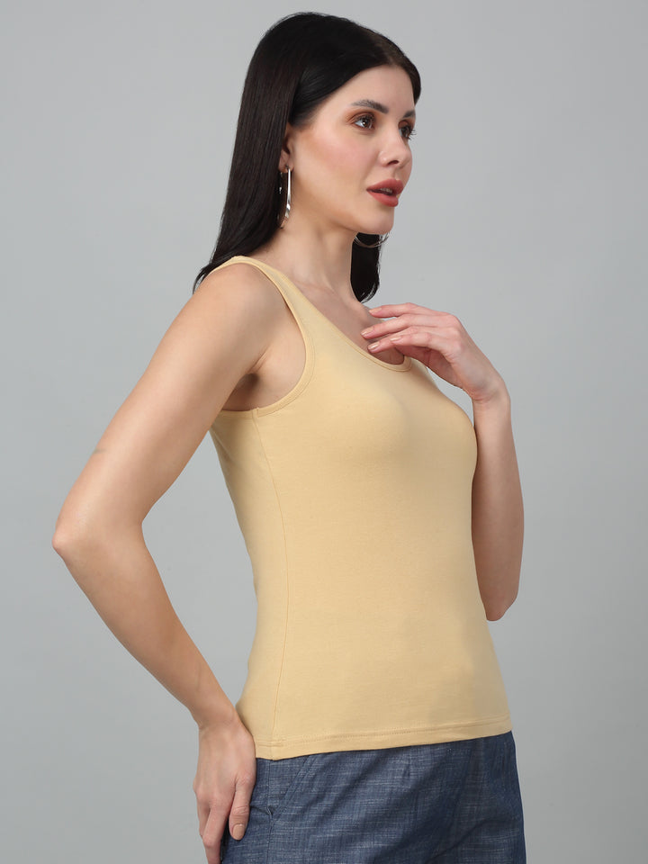 Slim Fit Solid Round Neck Tank Top