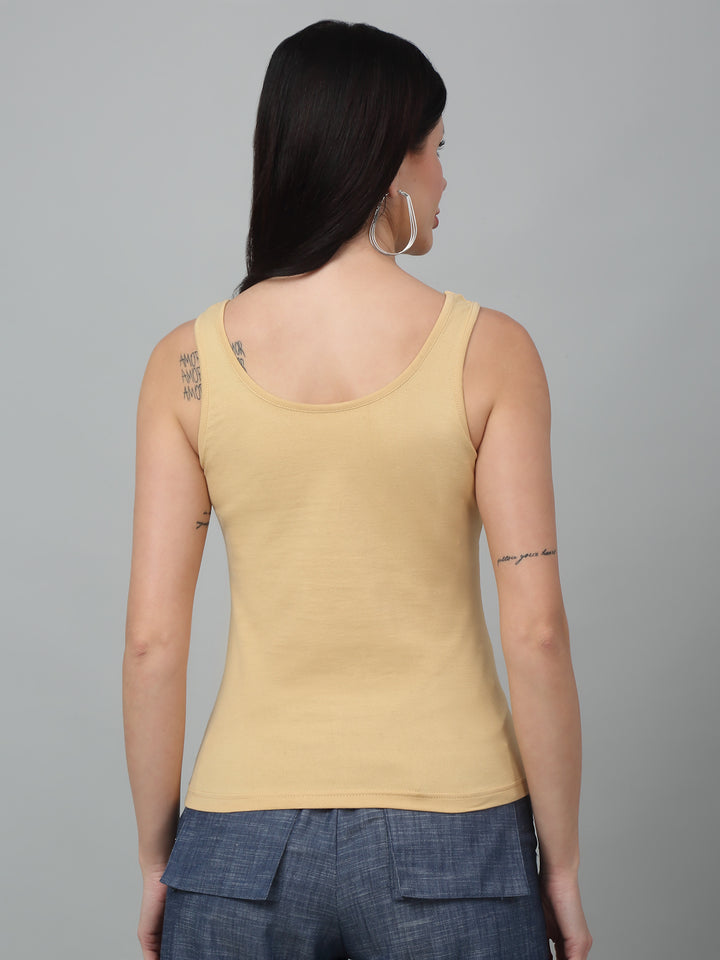 Slim Fit Solid Round Neck Tank Top