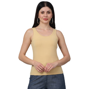 Slim Fit Solid Round Neck Tank Top