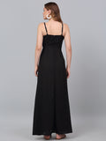 Black Strapless Cut Out Maxi Party Dress