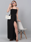 Black Strapless Cut Out Maxi Party Dress