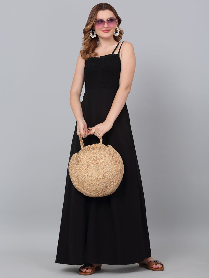 Fit & Flare Maxi Dress with Zip Closure