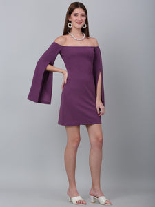 Cut Sleeve with Off Shoulder Midi Dress