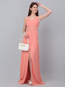 Strapless Fit and Flare Maxi Dress