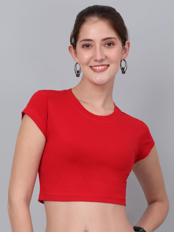 Red Fitted Crop Top