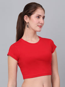 Red Fitted Crop Top