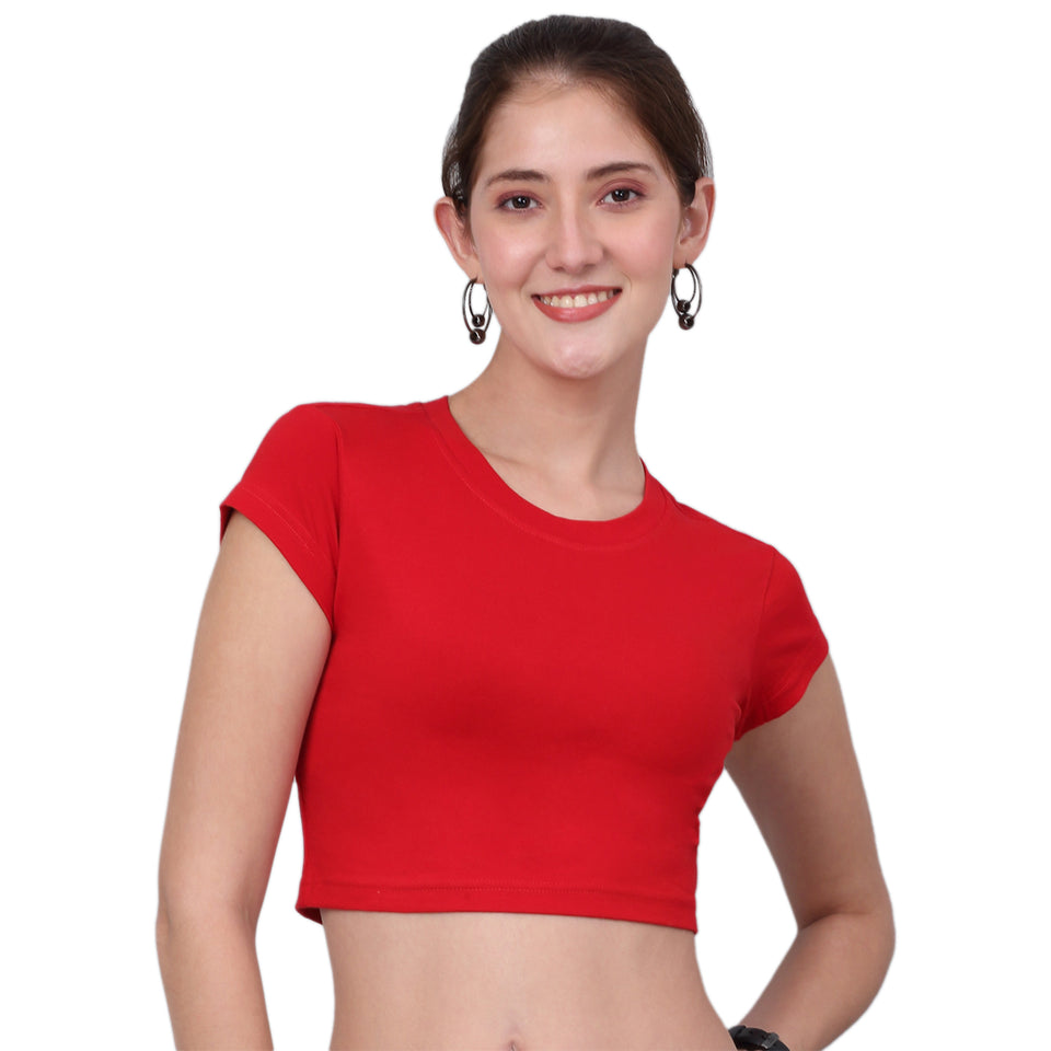 Red Fitted Crop Top