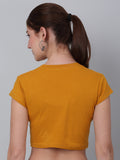 Mustard Fitted Crop Top