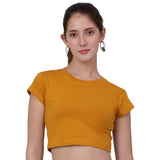 Mustard Fitted Crop Top