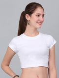 White Regular Crop Top