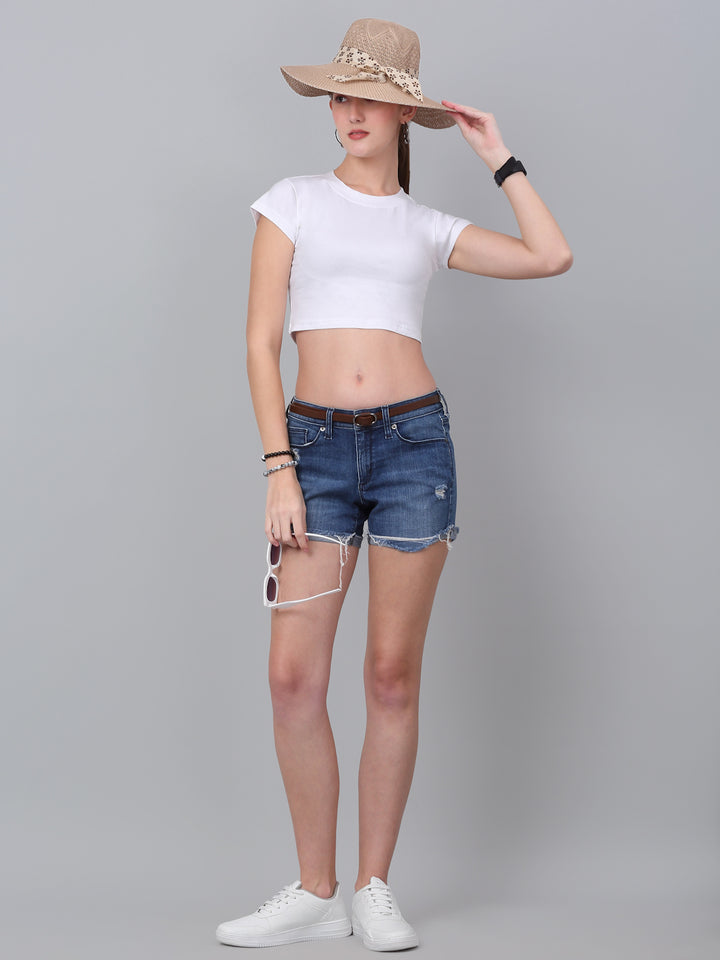 White Regular Crop Top