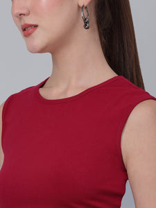 High Neck With  Back Tie Fitted Crop Top