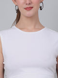 High Neck With  Back Tie Fitted Crop Top