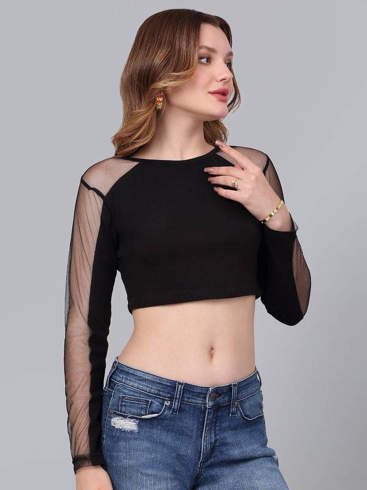 High Neck Fitted  Crop Top