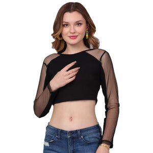 High Neck Fitted  Crop Top