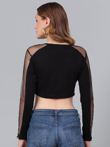 High Neck Fitted  Crop Top