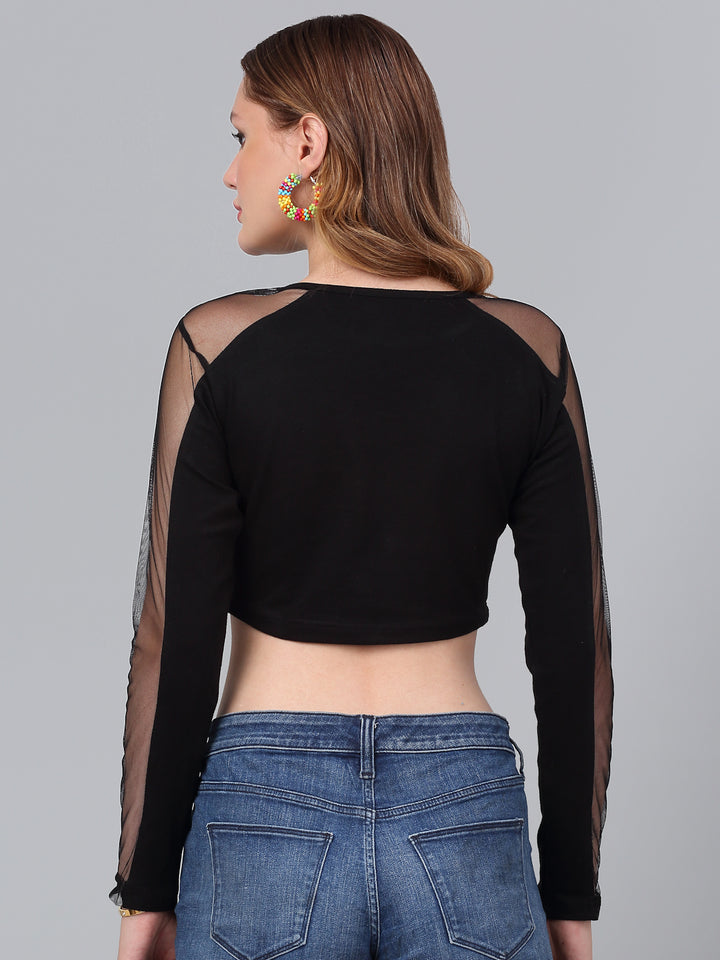 High Neck Fitted  Crop Top