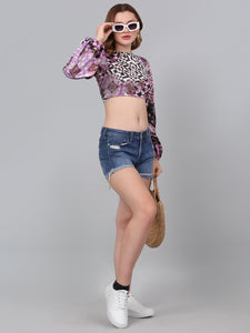 Puff Sleeves Slim Fit  Crop Top