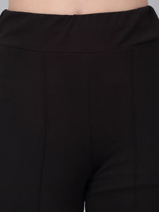 High Waist Corset Style Black Trouser