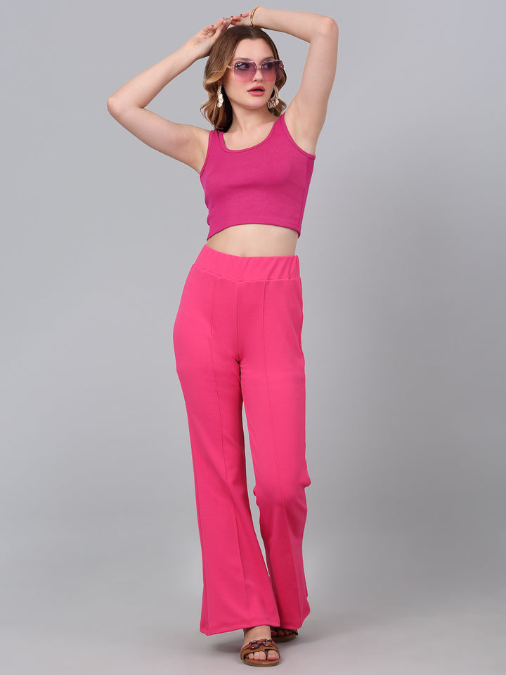 High Waist Corset Style Pink Trouser