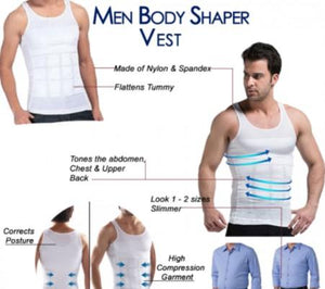 Slim N Lift Slimming Tummy Tucker Body Shaper Vest for Men BLACK & WHITE