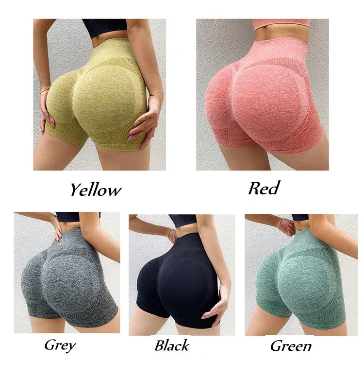 Women Gym Push Up Seamless Scrunch Butt Yoga Sport Fitness Workout High Waist Shapeware Short Free size