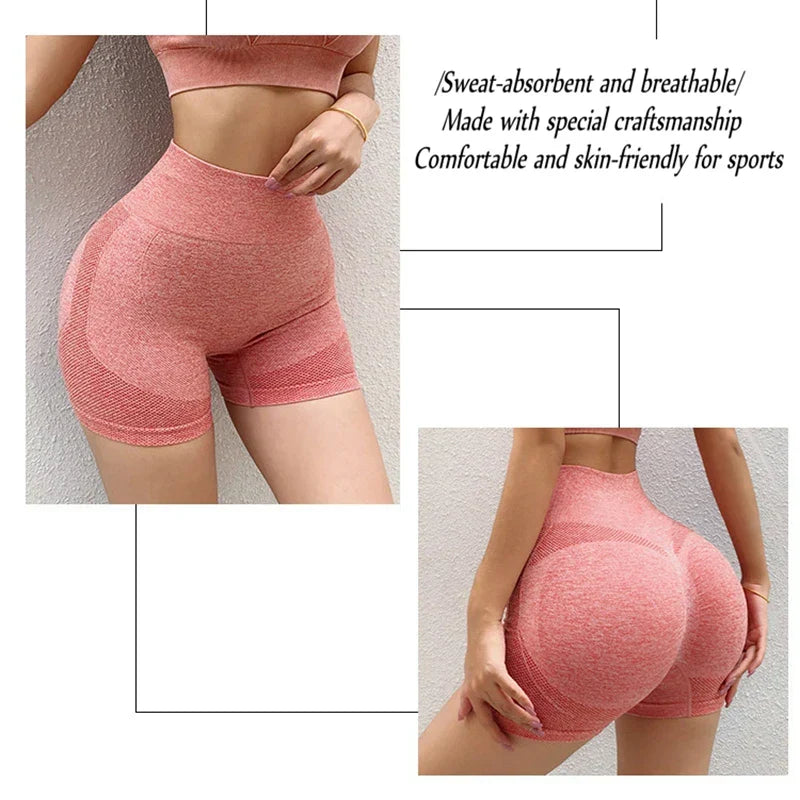 Women Gym Push Up Seamless Scrunch Butt Yoga Sport Fitness Workout High Waist Shapeware Short Free size